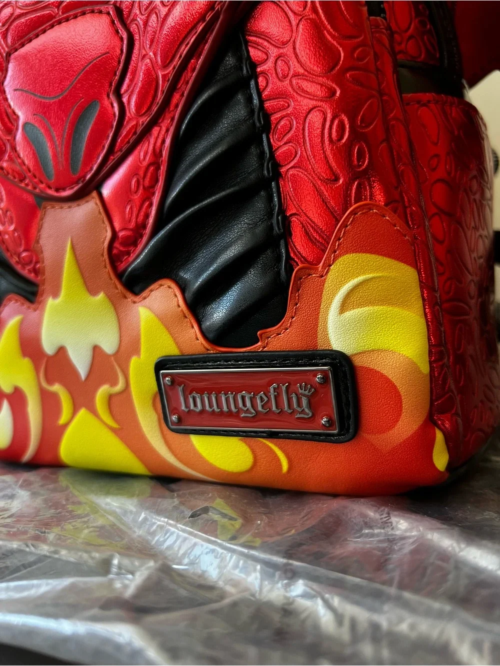 *NEW* Loungefly Shiny Metallic Red DRAGON Backpack Books-A-Million BAM Exclusive